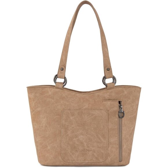 Elegant Tan Vegan Leather Western Tote Bag & Wallet Set with Fringe Detail - Picture 4 of 6